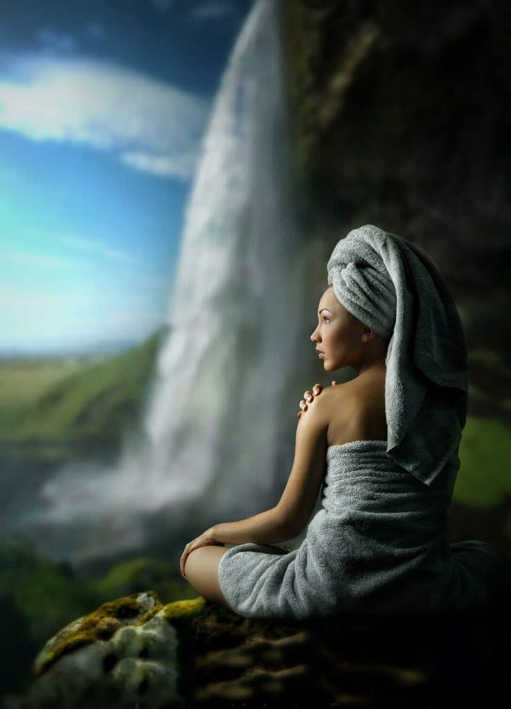 waterfalls, woman, towel-5556011.jpg