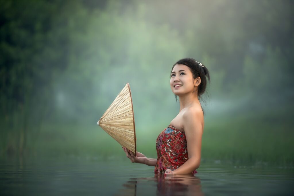 woman, lake, asian-1822656.jpg