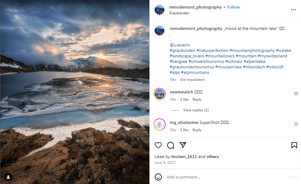Romantic mountain landscape captions for instagram.